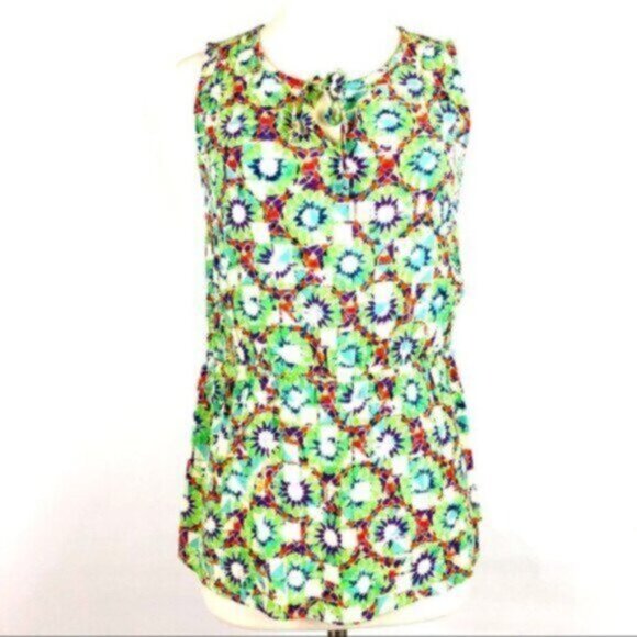 CAbi | Green Kaleidoscope Pattern Sleeveless Tank Top Size Small - Picture 6 of 8